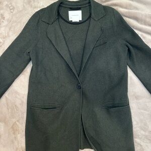 Anthropologie Wool-Blend Green Blazer